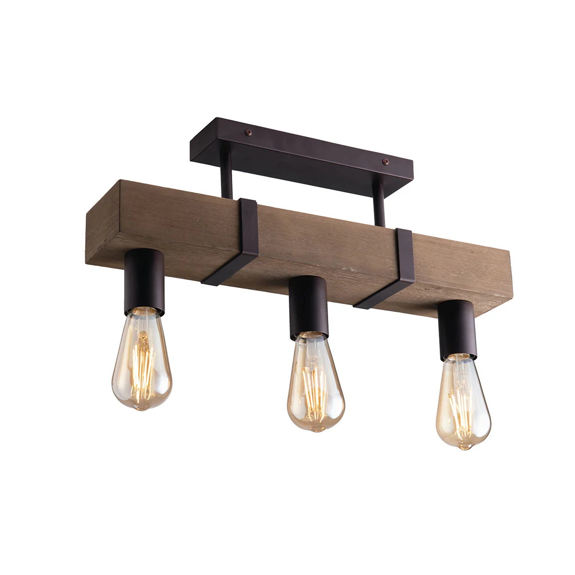 Luce Design Stropna lampa TEXAS 3xE27 Drvo/Metal