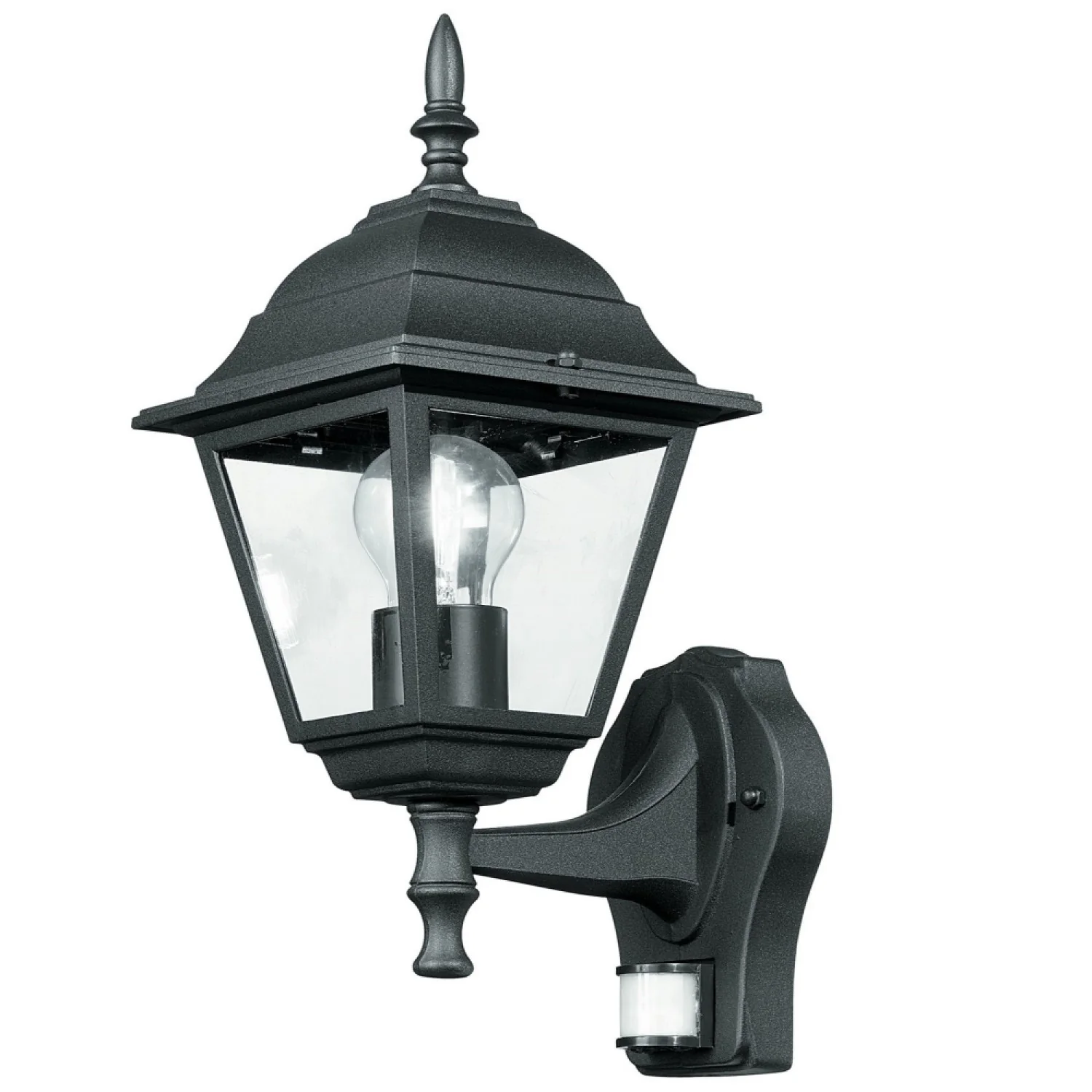 Intec Vanjska zidna lampa sa senzorom 1xE27 390mm Aluminij/Staklo Crna
