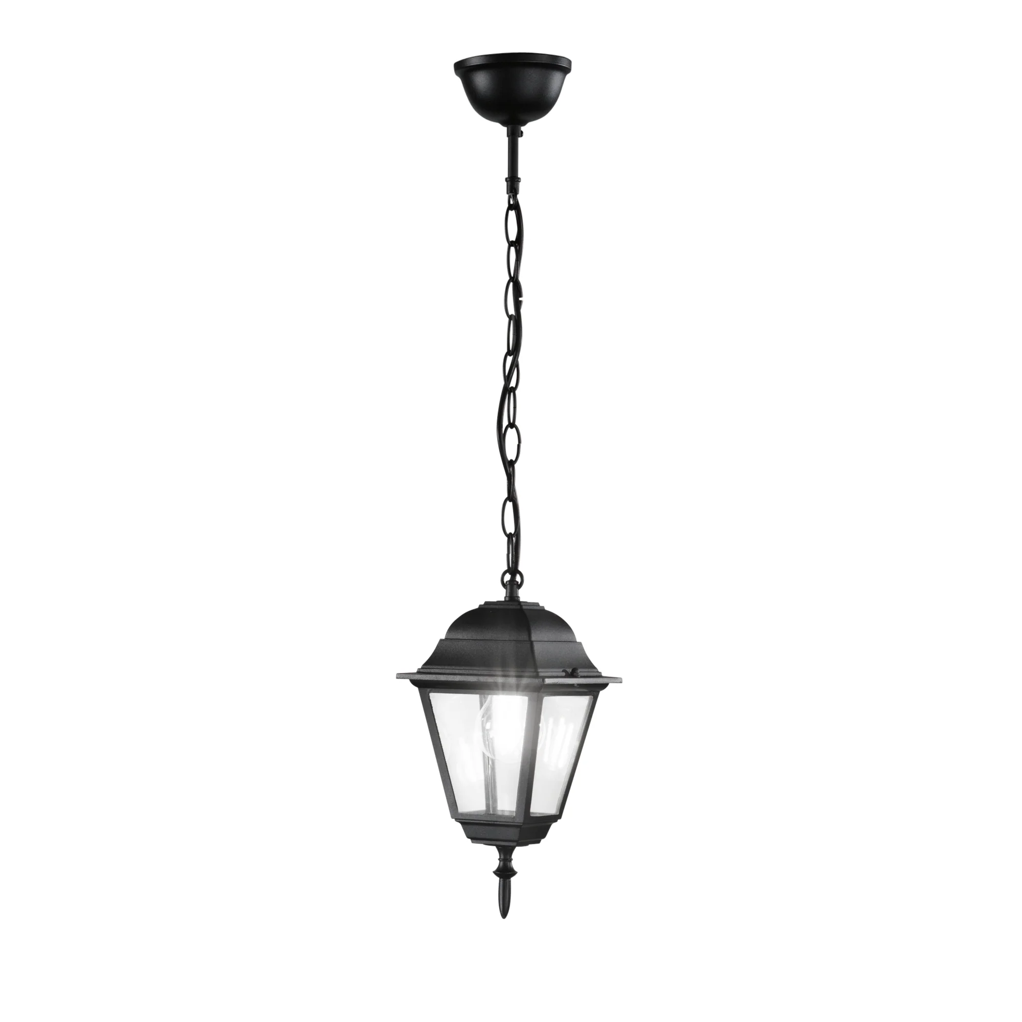 Intec Viseća vanjska stropna lampa ROMA 1xE27 970mm Aluminij/Staklo Crna