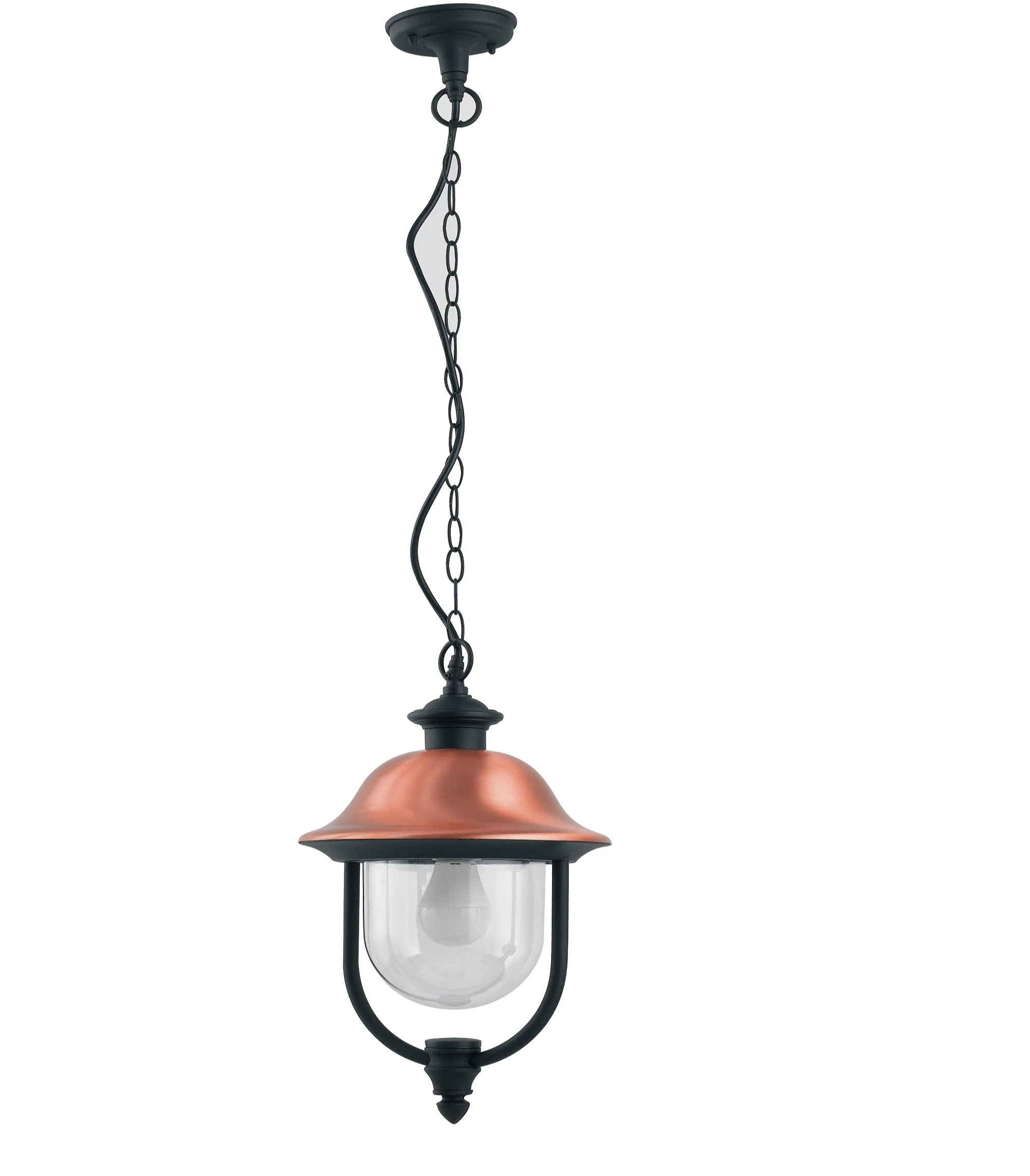Intec Viseća vanjska lanterna VENEZIA 1x27 Aluminij/PC Bakreno-crna