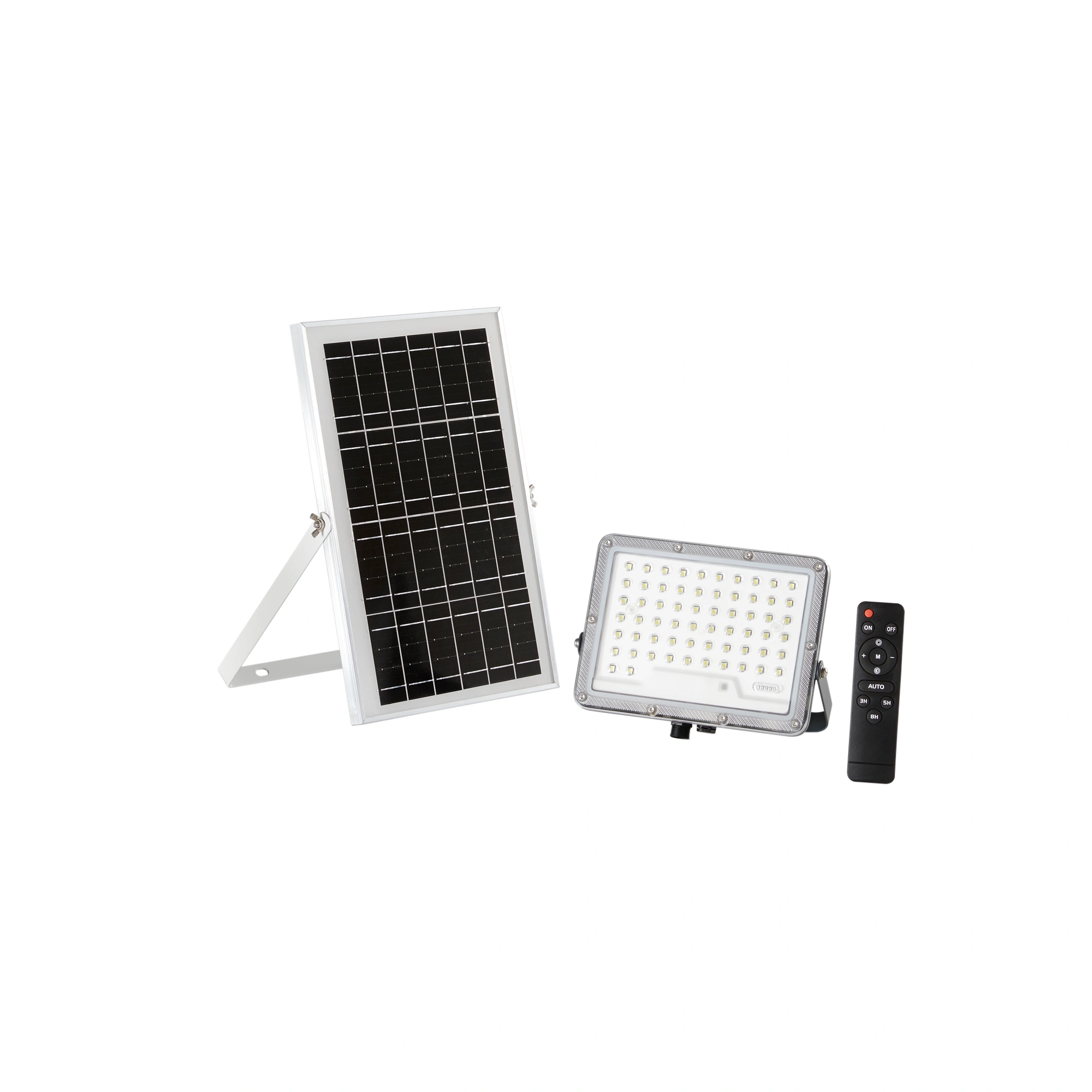 Intec Prenosivi solarni LED reflektor sa DC ulazom 3000K Aluminij Srebrni