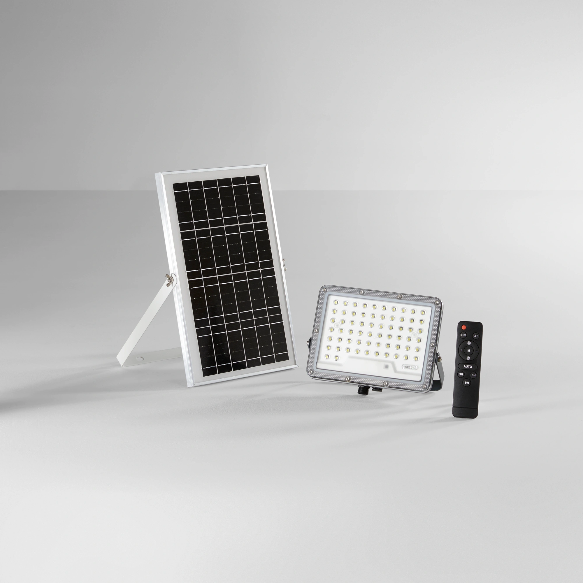 Intec Prenosivi solarni LED reflektor sa DC ulazom 4000K Aluminij Srebrni
