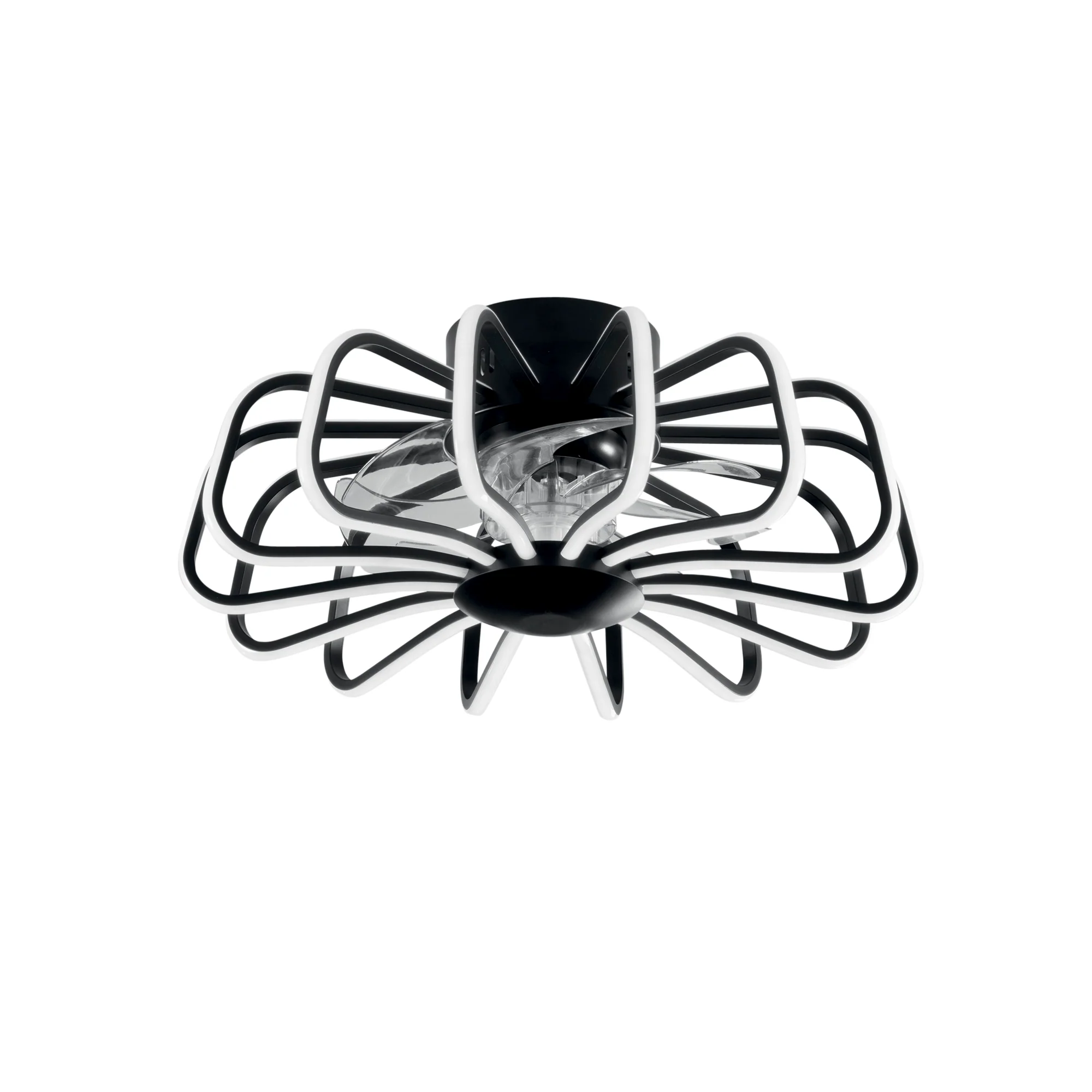 LED plafonjera s ventilatorom 80W/22W 3000/4000/6500K Aluminij/Akril Crna
