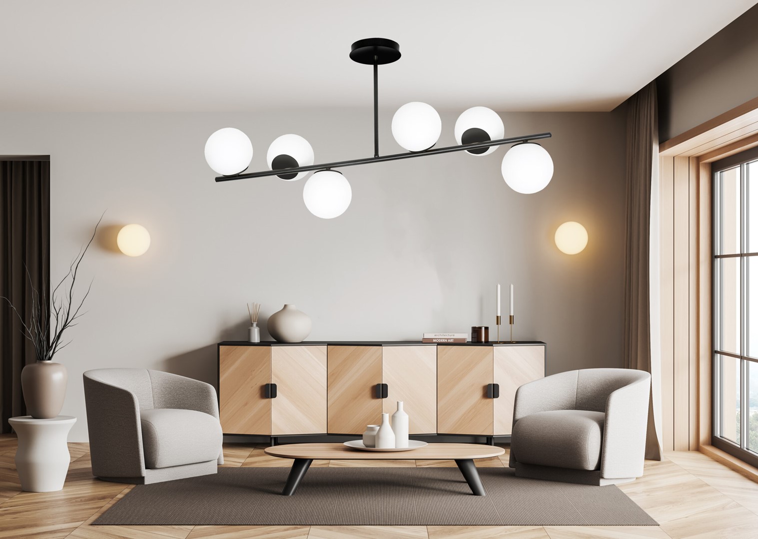 Emibig Stropna svjetiljka BIOR 230V 10W MAX LED E14 Čelik/ Staklo Crna