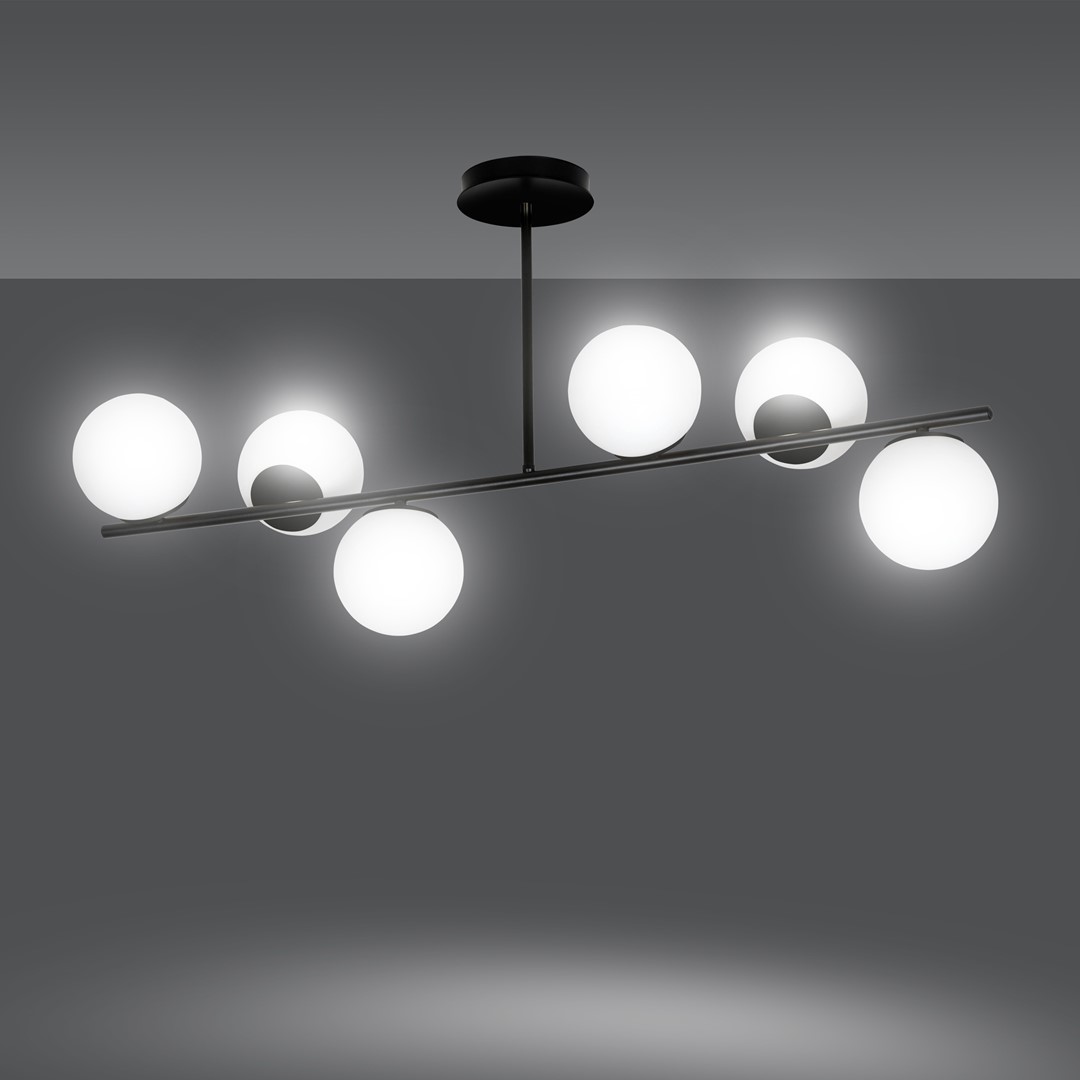 Emibig Stropna svjetiljka BIOR 230V 10W MAX LED E14 Čelik/ Staklo Crna