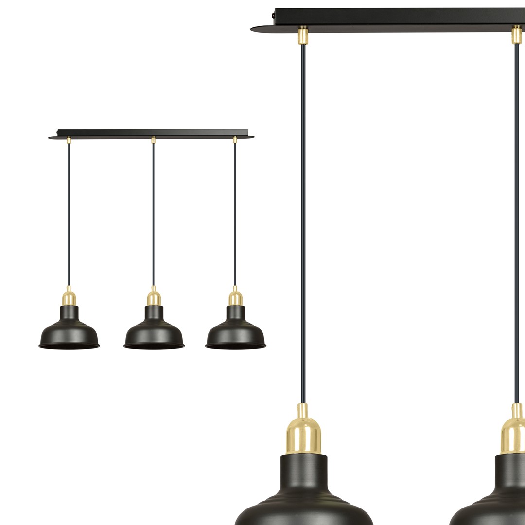 Emibig Visilica IBOR 230V 15W MAX LED E27 Čelik Crna