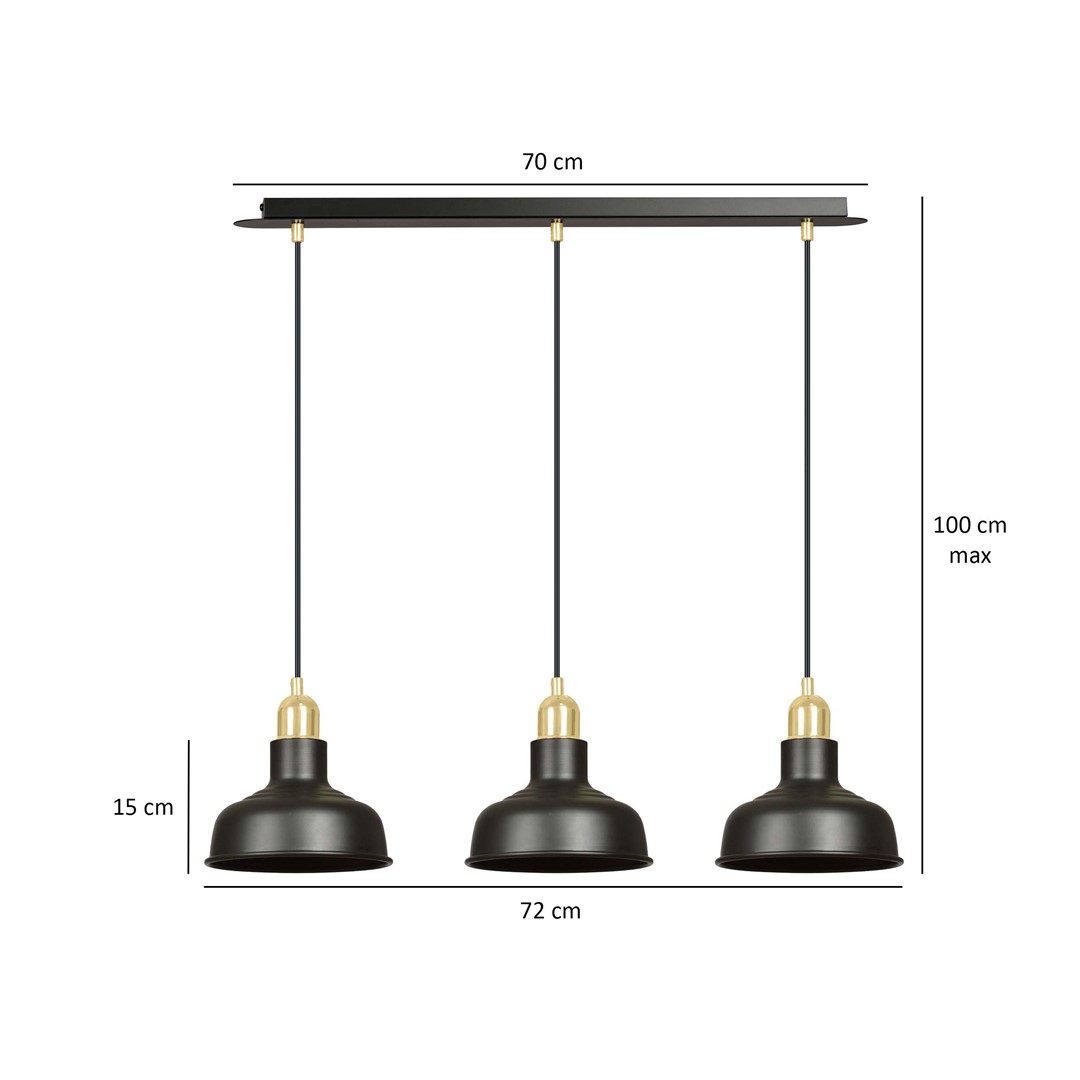 Emibig Visilica IBOR 230V 15W MAX LED E27 Čelik Crna
