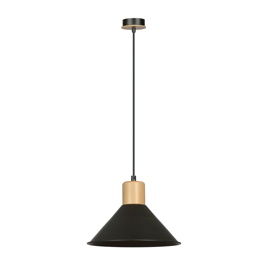 Emibig Visilica ROWEN 230V 15W MAX LED E27 Čelik/ Drvo Crna