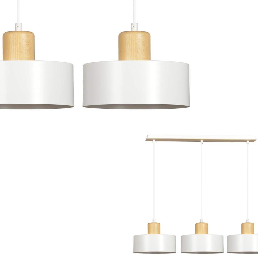 Emibig Visilica TORIN 230V 15W MAX LED E27 Čelik/ Drvo Bijela