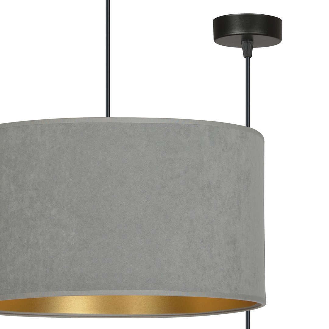 Emibig Visilica HILDE 230V 15W MAX LED E27 Čelik/ Tkanina Crna