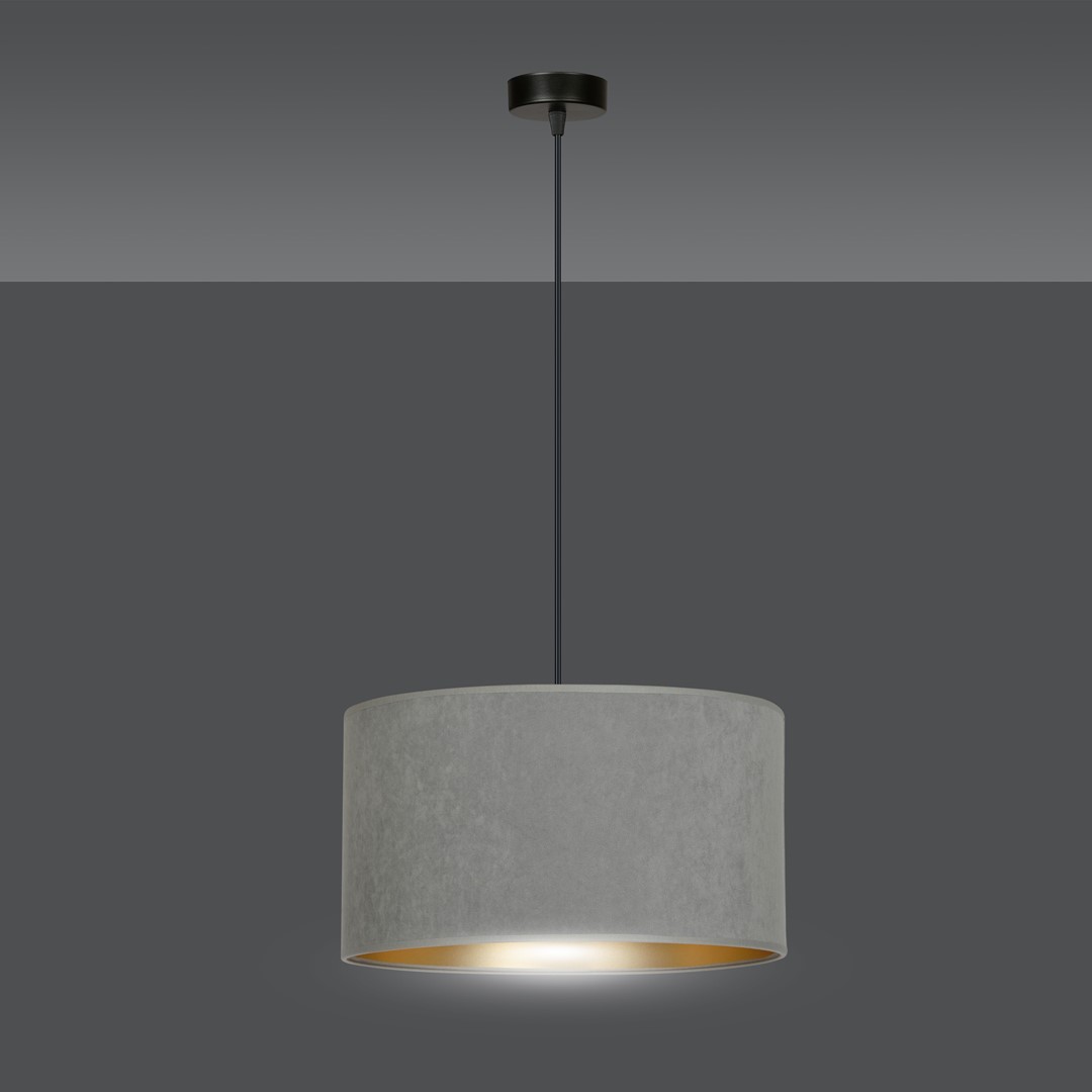 Emibig Visilica HILDE 230V 15W MAX LED E27 Čelik/ Tkanina Crna