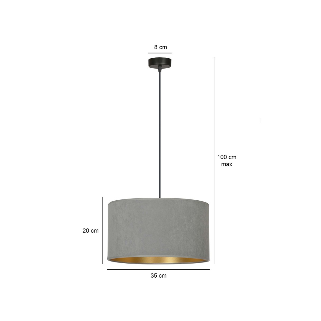 Emibig Visilica HILDE 230V 15W MAX LED E27 Čelik/ Tkanina Crna