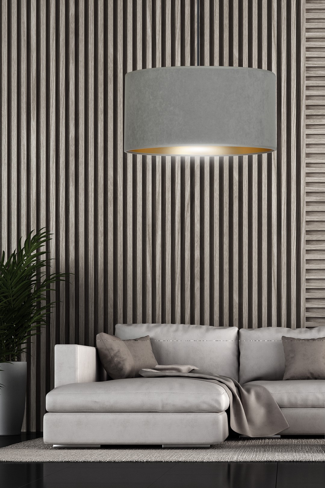 Emibig Visilica HILDE 230V 15W MAX LED E27 Čelik/ Tkanina Crna