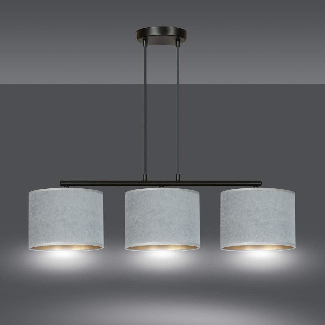 Emibig Visilica HILDE 230V 15W MAX LED E27 Čelik/ Tkanina Crna