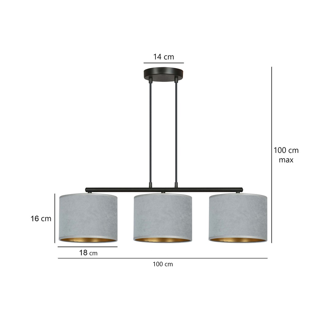 Emibig Visilica HILDE 230V 15W MAX LED E27 Čelik/ Tkanina Crna