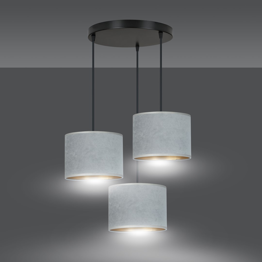 Emibig Visilica HILDE 230V 15W MAX LED E27 Čelik/ Tkanina Crna