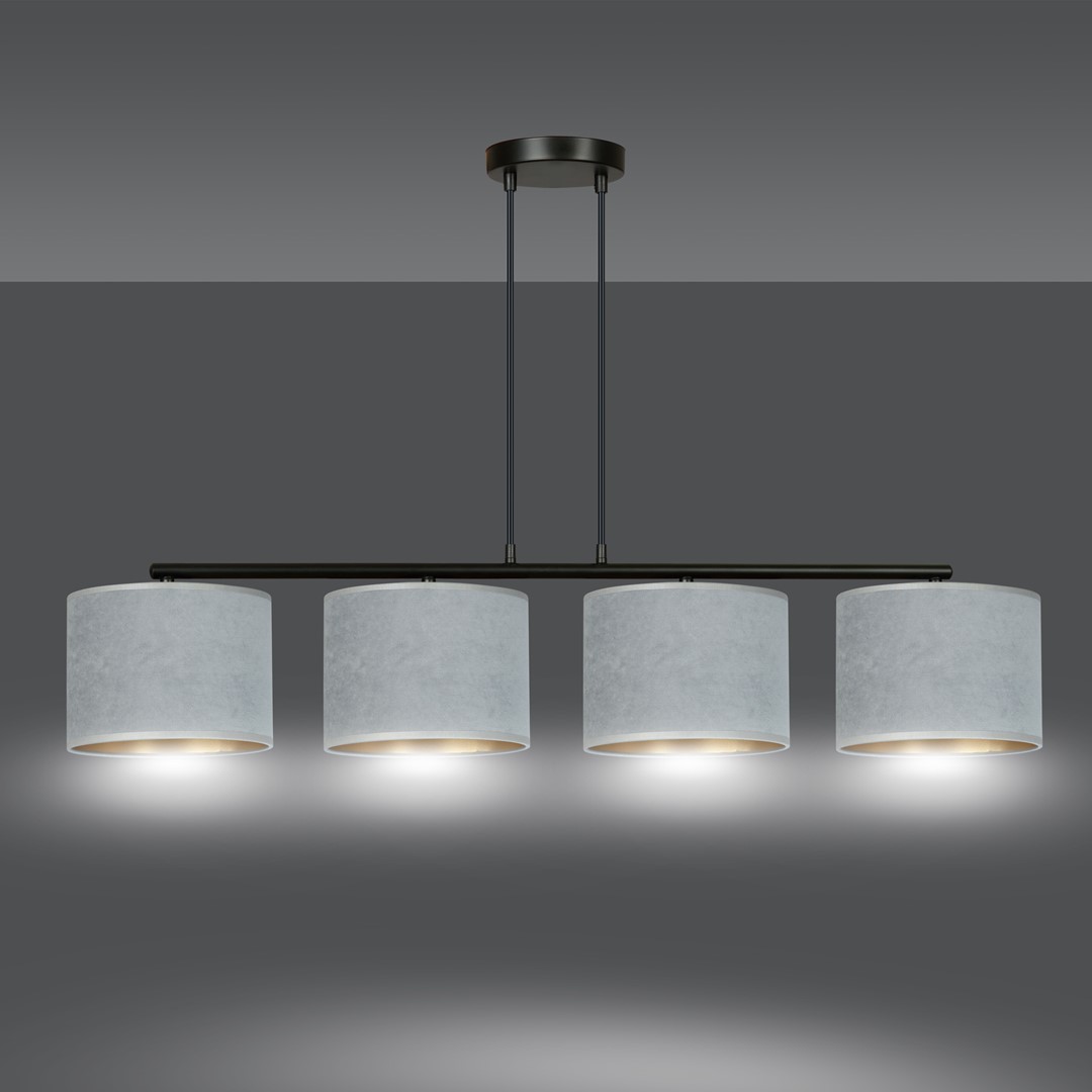 Emibig Visilica HILDE 230V 15W MAX LED E27 Čelik/ Tkanina Crna