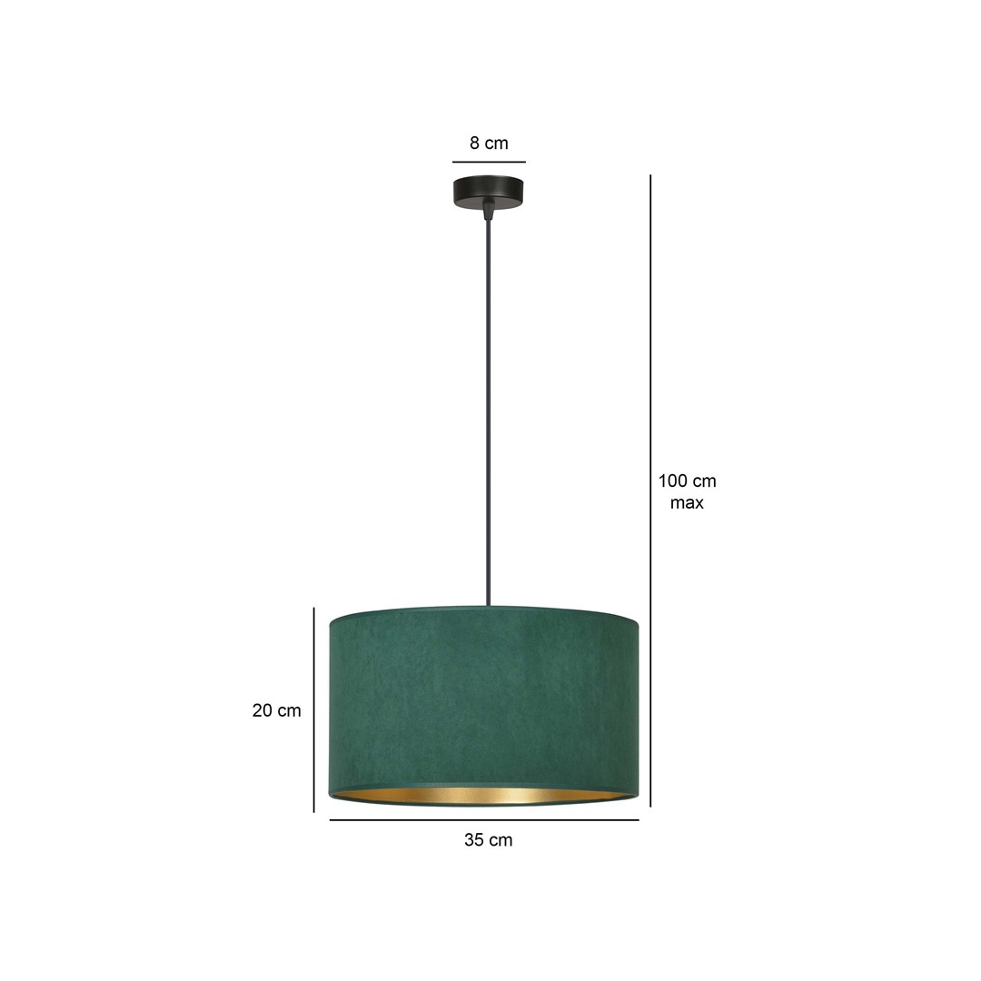Emibig Visilica HILDE 230V 15W MAX LED E27 Čelik/ Tkanina Crna