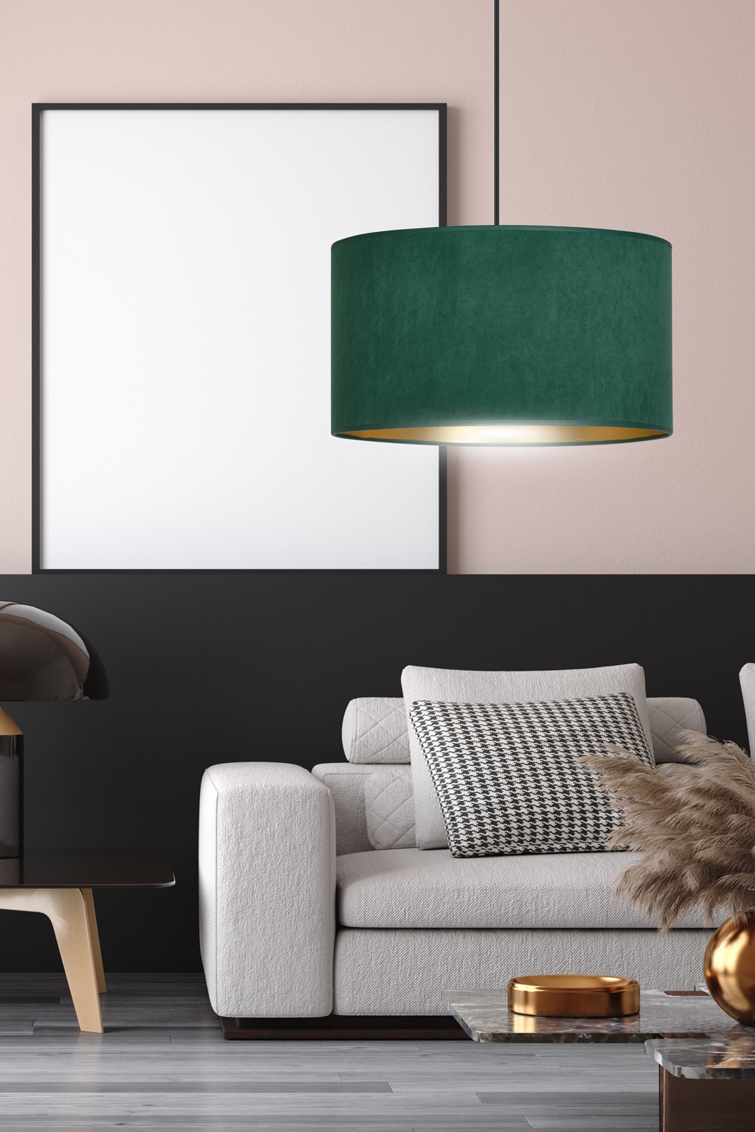 Emibig Visilica HILDE 230V 15W MAX LED E27 Čelik/ Tkanina Crna