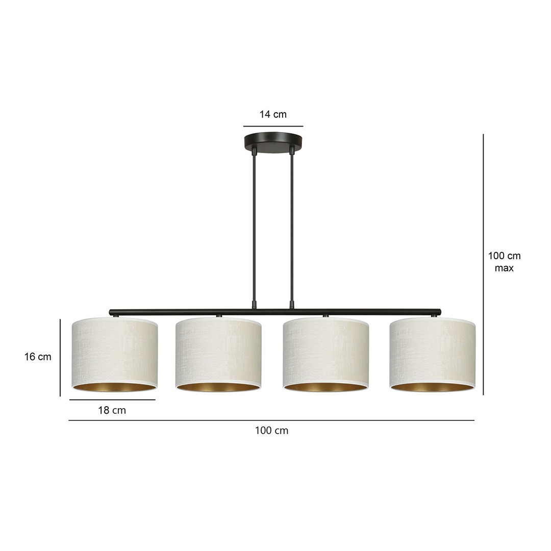 Emibig Visilica HILDE 230V 15W MAX LED E27 Čelik/ Tkanina Crna