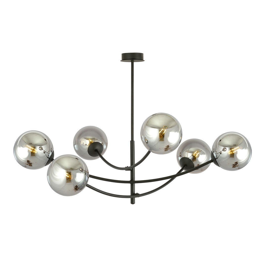 Emibig Stropna svjetiljka HUNTER 230V 10W MAX LED E14 Čelik/ Staklo Crna