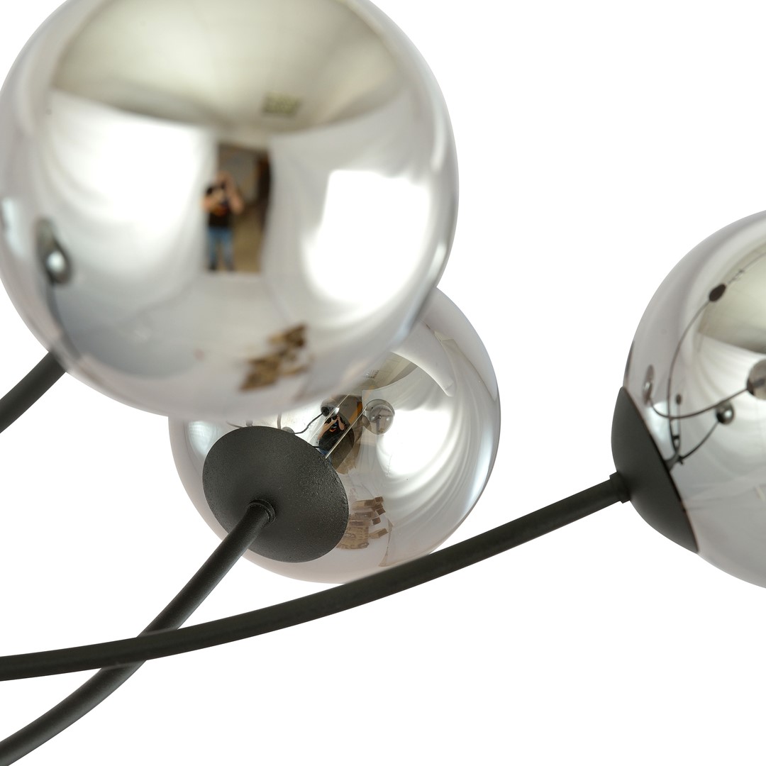 Emibig Stropna svjetiljka HUNTER 230V 10W MAX LED E14 Čelik/ Staklo Crna