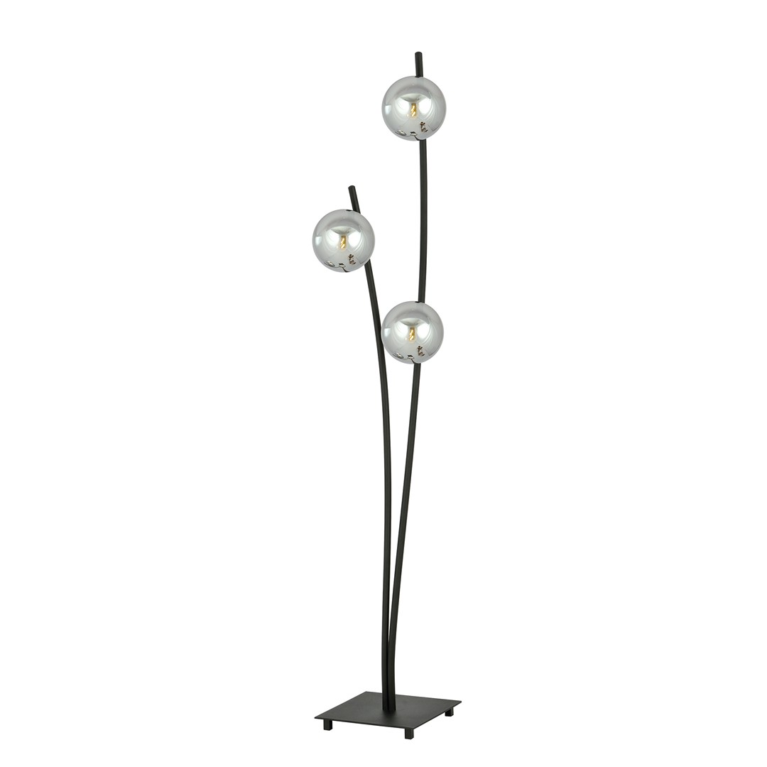 Emibig Podna lampa HUNTER 230V 10W MAX LED E14 Čelik/ Staklo Crna