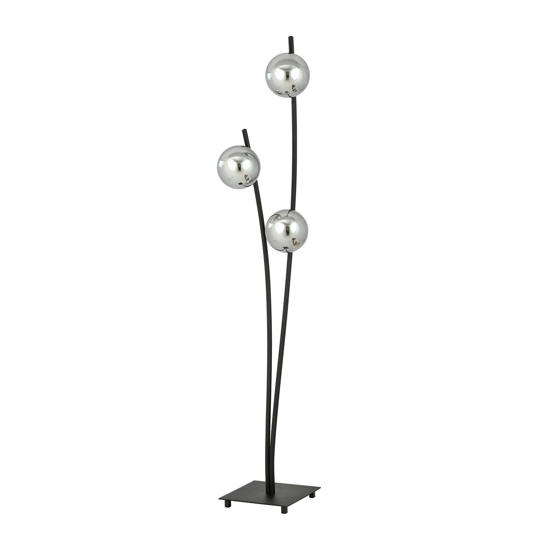 Emibig Podna lampa HUNTER 230V 10W MAX LED E14 Čelik/ Staklo Crna