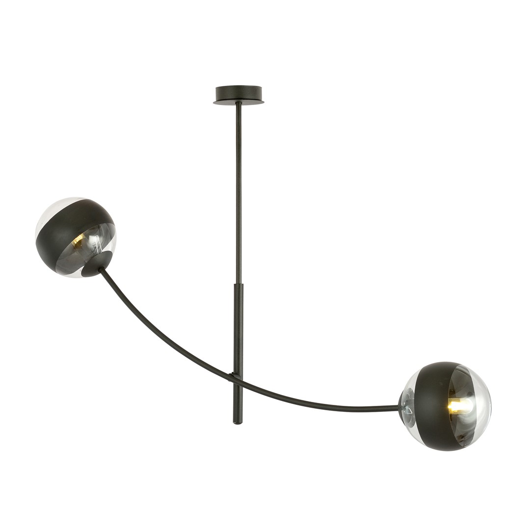 Emibig Stropna svjetiljka HUNTER 230V 10W MAX LED E14 Čelik/ Staklo Crna