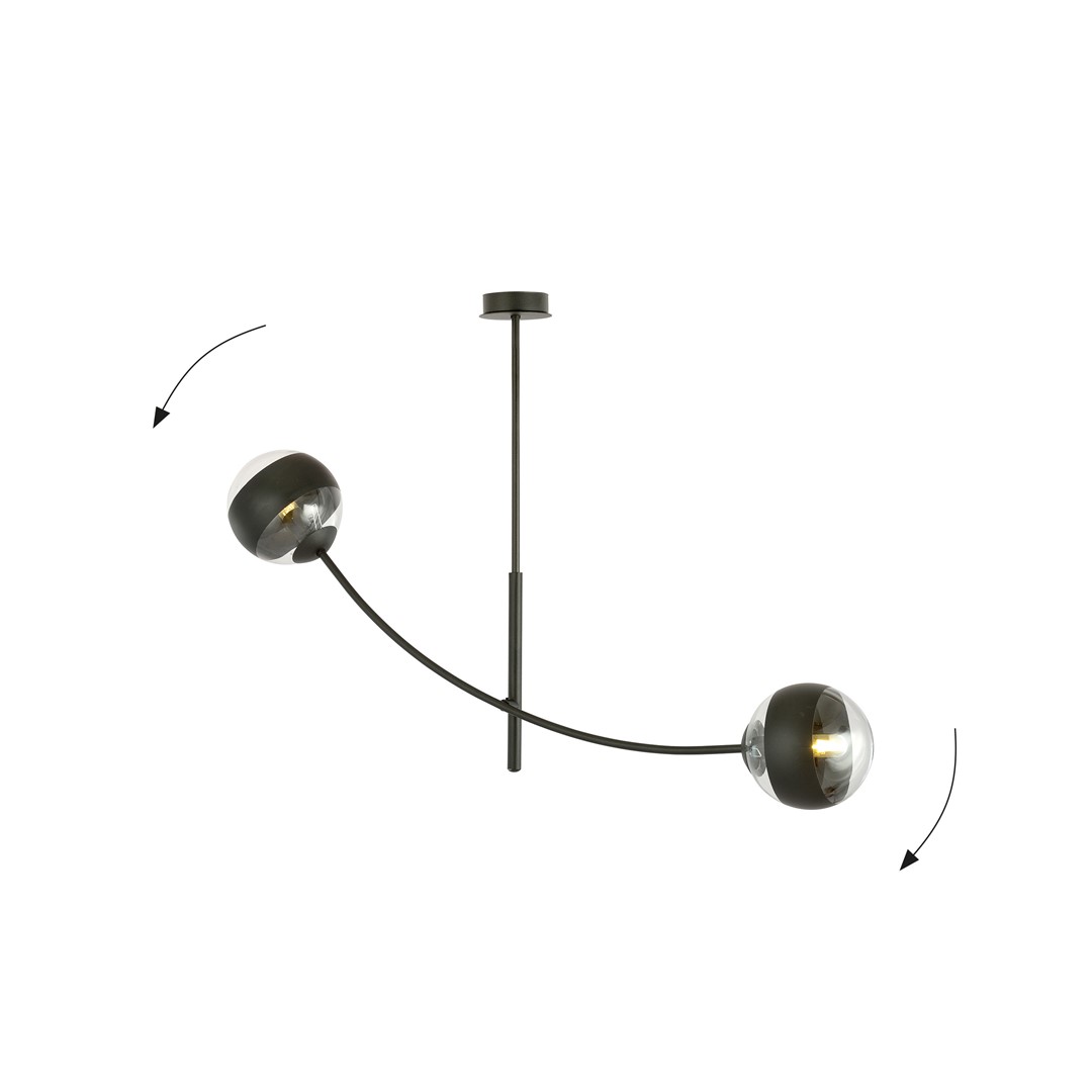 Emibig Stropna svjetiljka HUNTER 230V 10W MAX LED E14 Čelik/ Staklo Crna