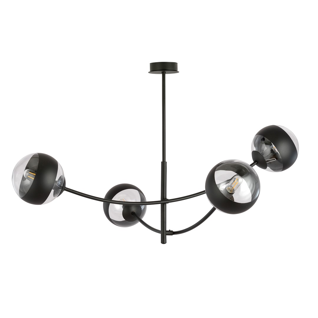 Emibig Stropna svjetiljka HUNTER 230V 10W MAX LED E14 Čelik/ Staklo Crna