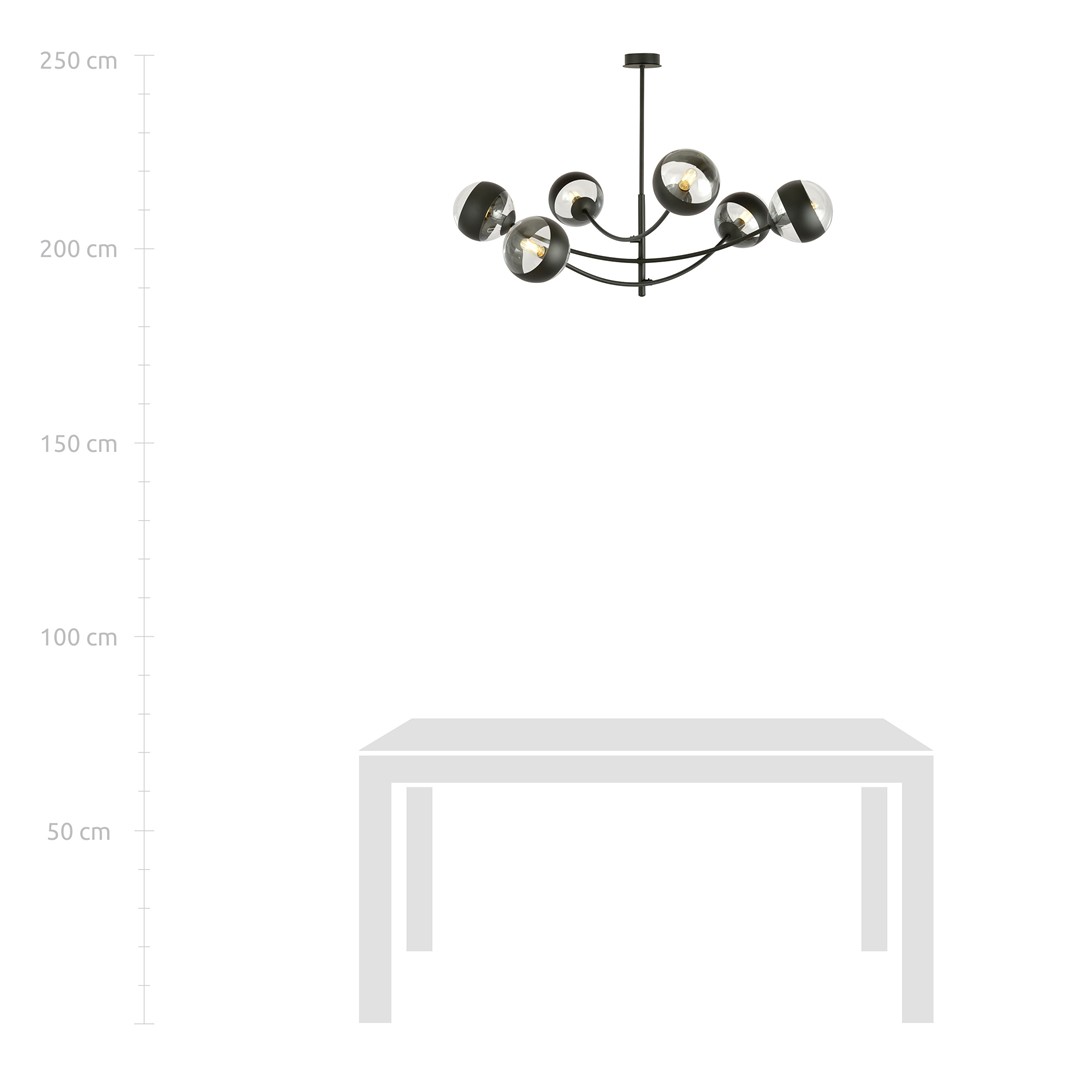 Emibig Stropna svjetiljka HUNTER 230V 10W MAX LED E14 Čelik/ Staklo Crna