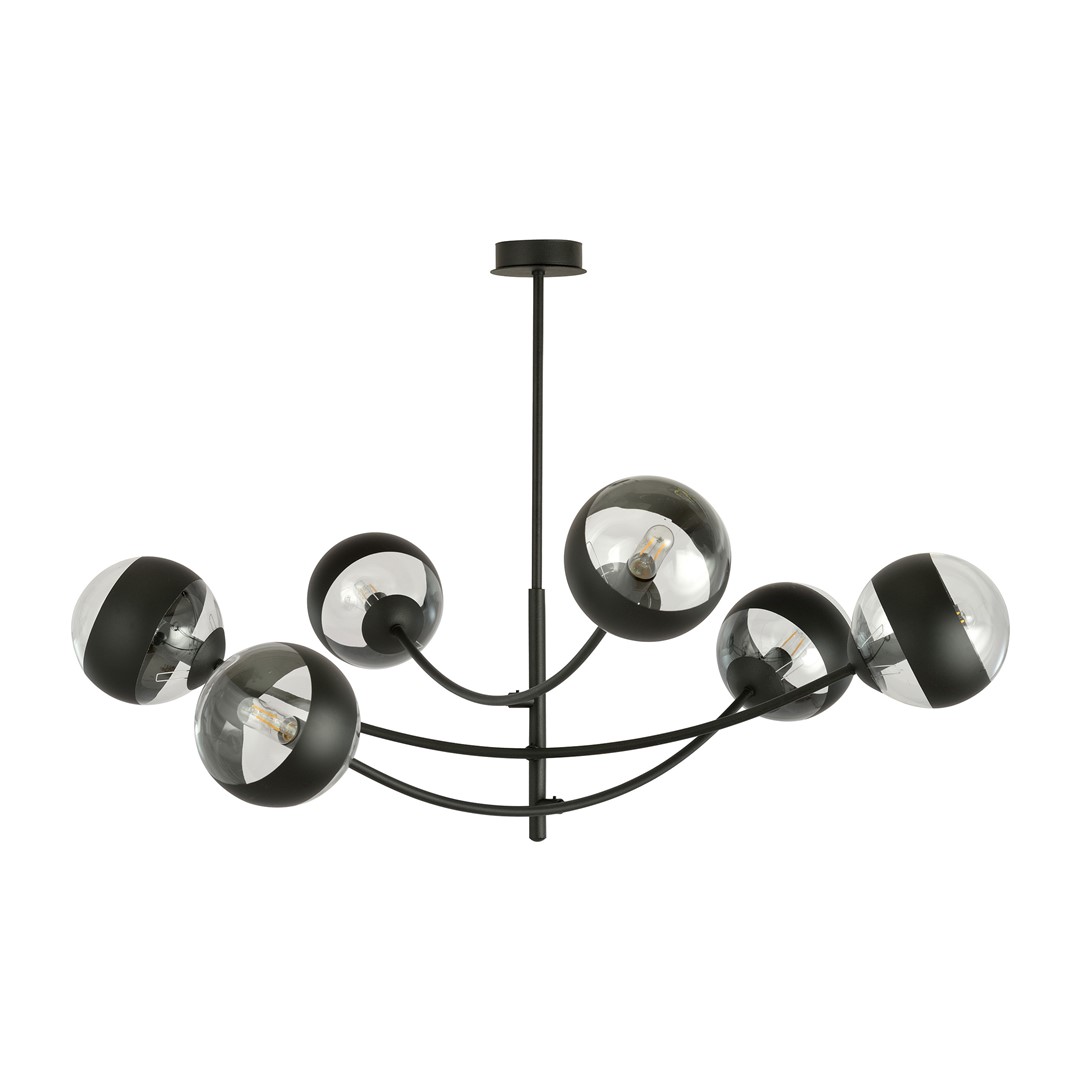Emibig Stropna svjetiljka HUNTER 230V 10W MAX LED E14 Čelik/ Staklo Crna