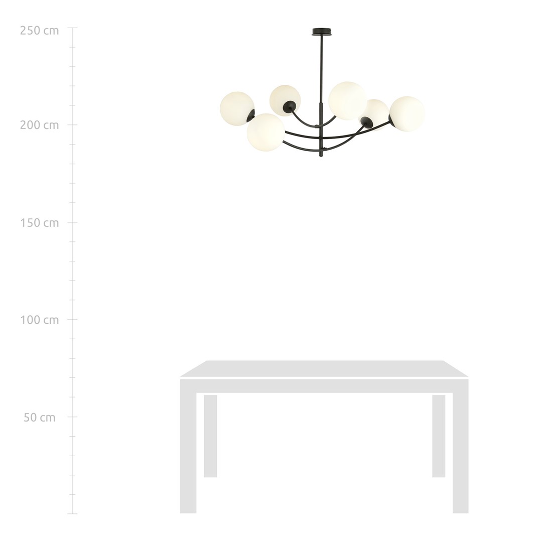 Emibig Stropna svjetiljka HUNTER 230V 10W MAX LED E14 Čelik/ Staklo Crna