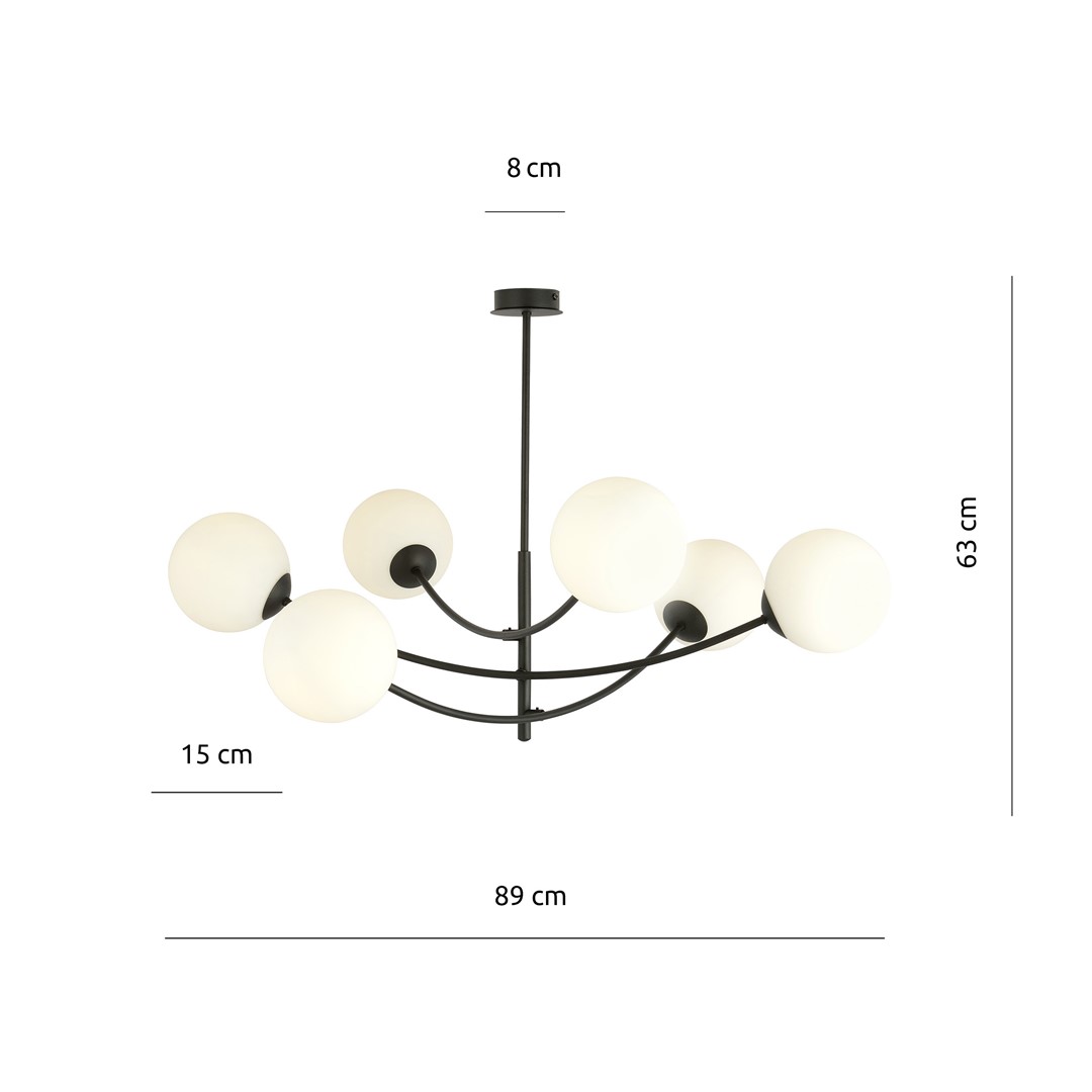 Emibig Stropna svjetiljka HUNTER 230V 10W MAX LED E14 Čelik/ Staklo Crna