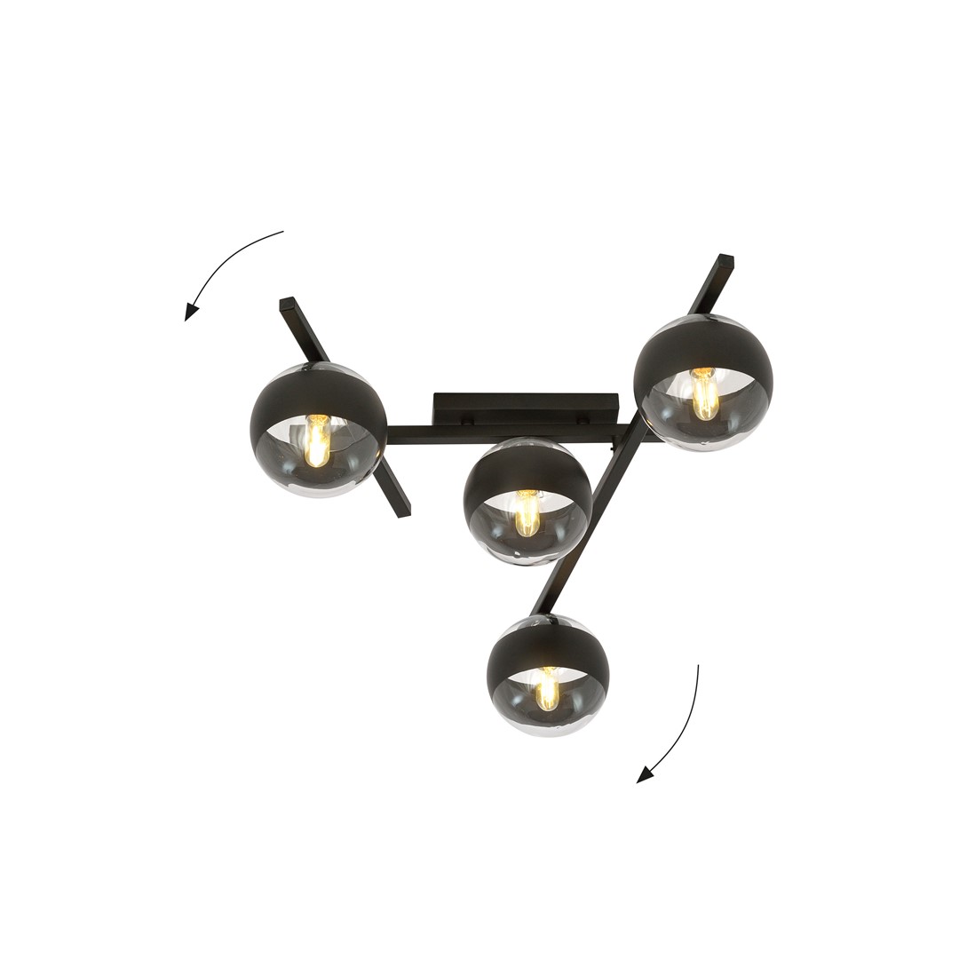 Emibig Stropna svjetiljka SMART 230V 10W MAX LED E14 Čelik/ Staklo Crna