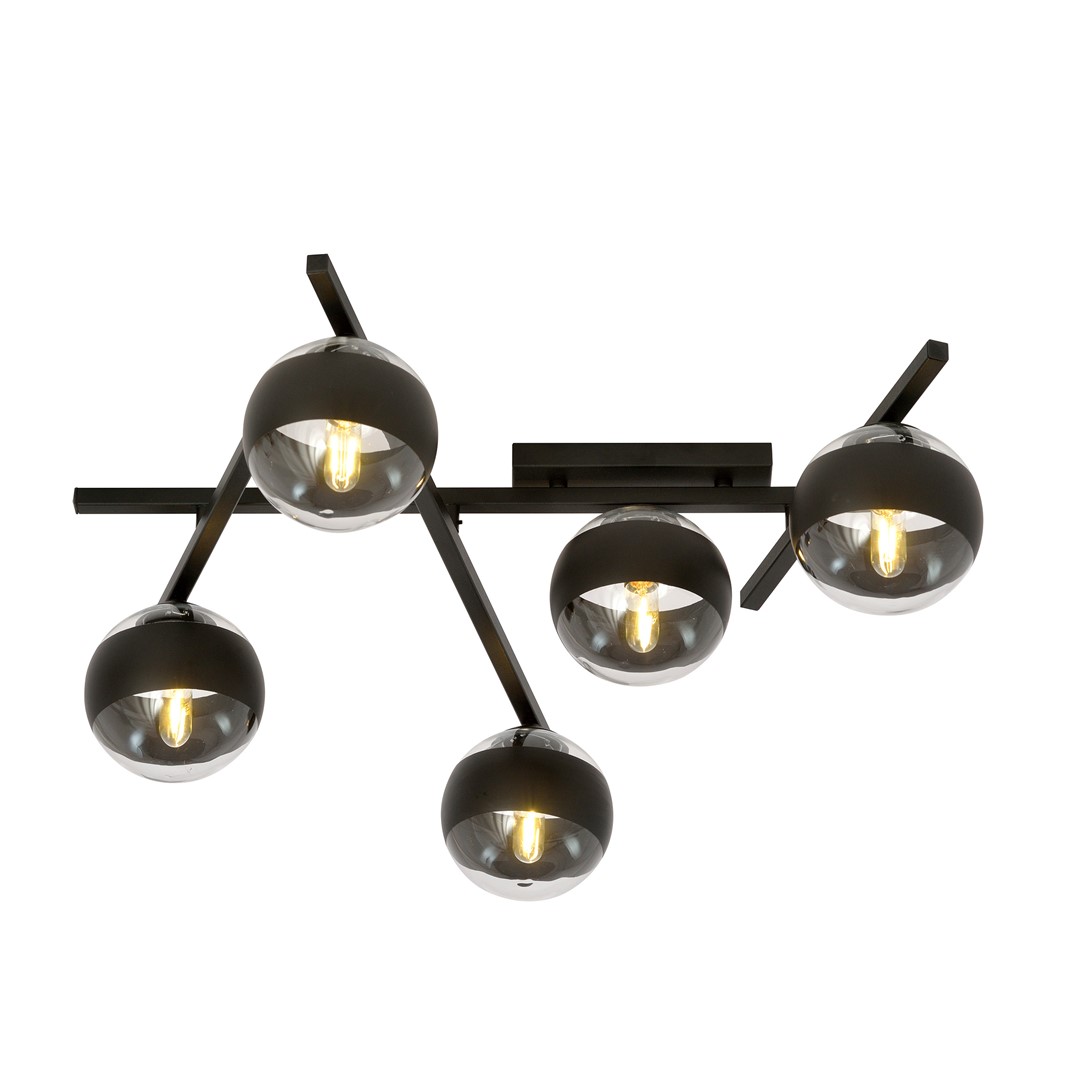 Emibig Stropna svjetiljka SMART 230V 10W MAX LED E14 Čelik/ Staklo Crna