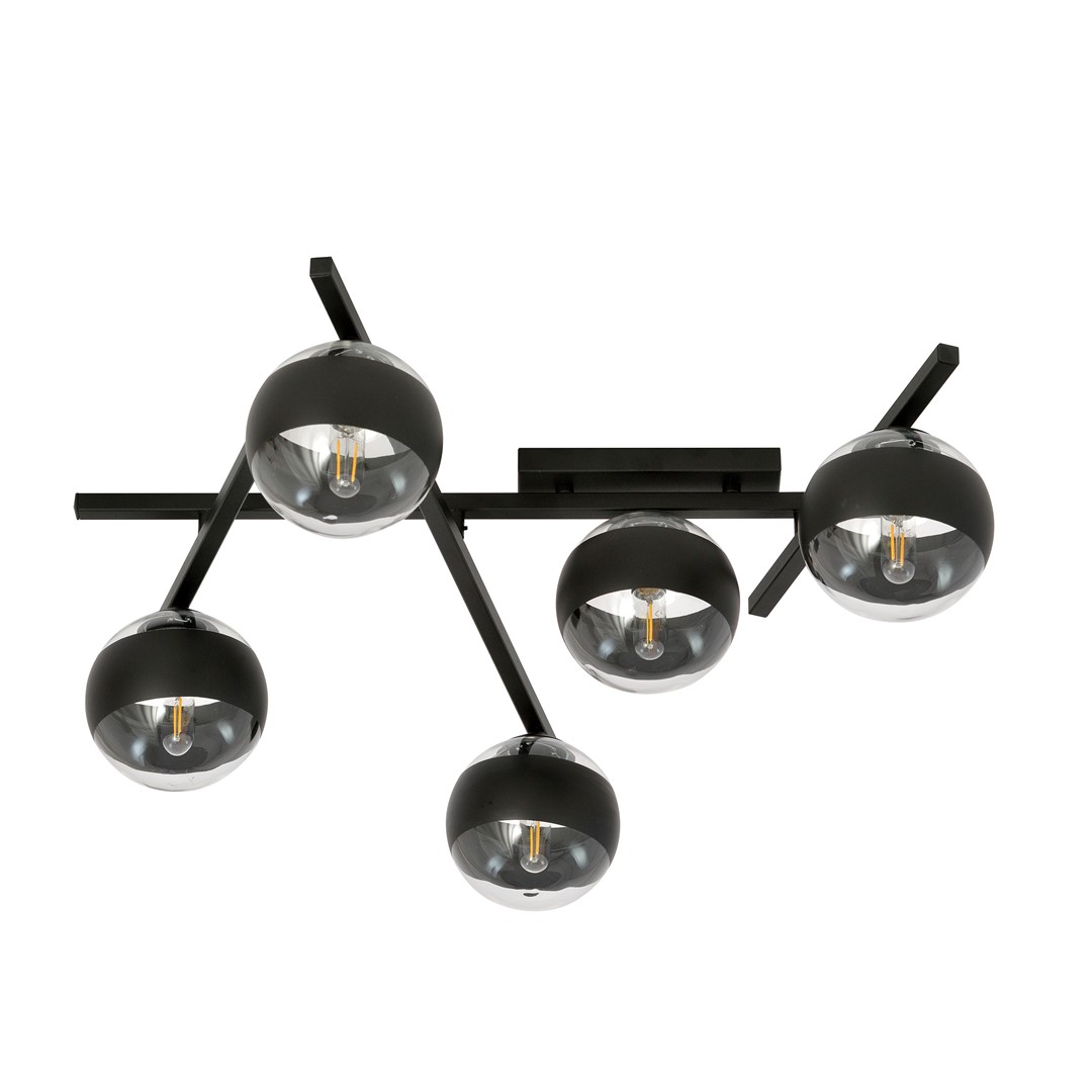 Emibig Stropna svjetiljka SMART 230V 10W MAX LED E14 Čelik/ Staklo Crna