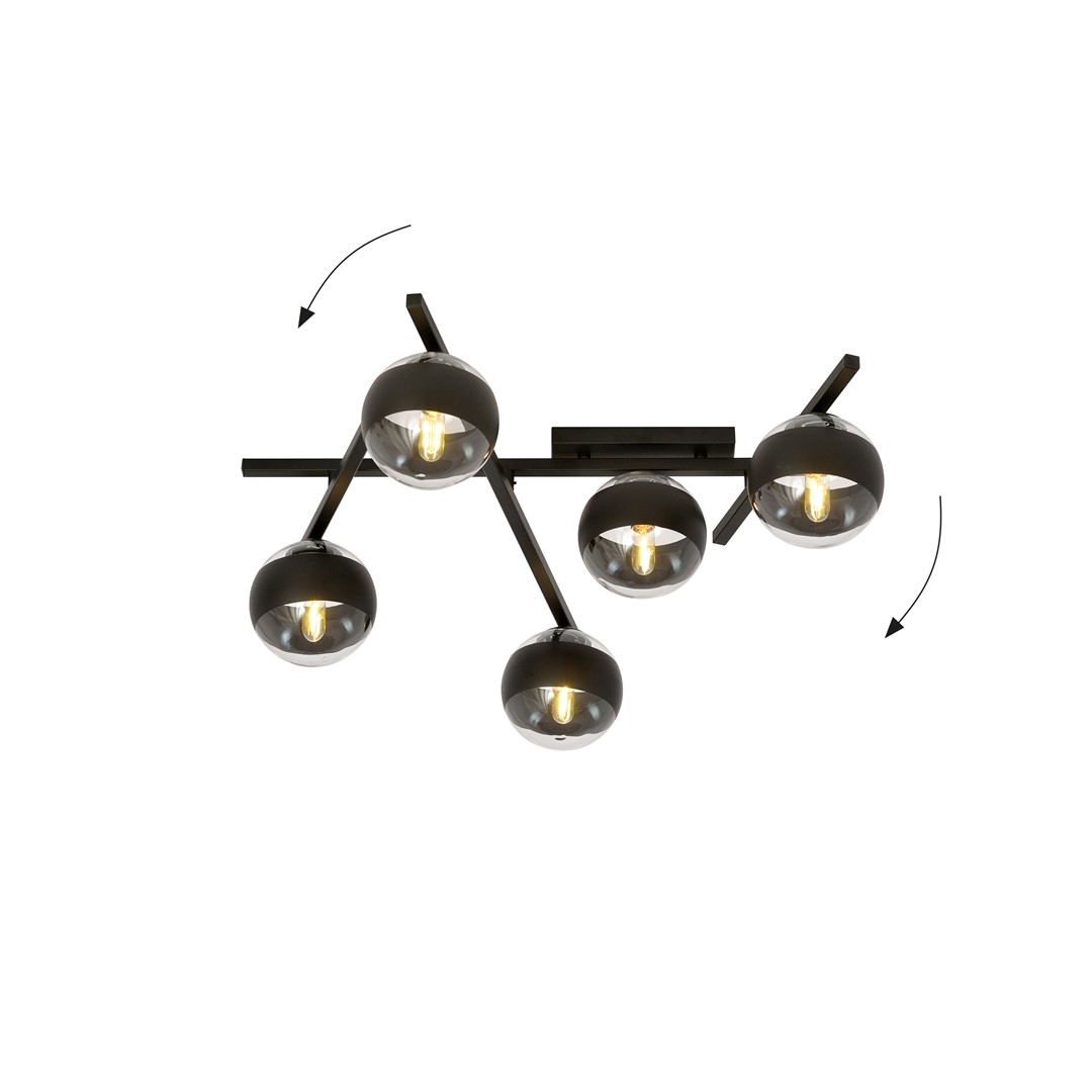 Emibig Stropna svjetiljka SMART 230V 10W MAX LED E14 Čelik/ Staklo Crna