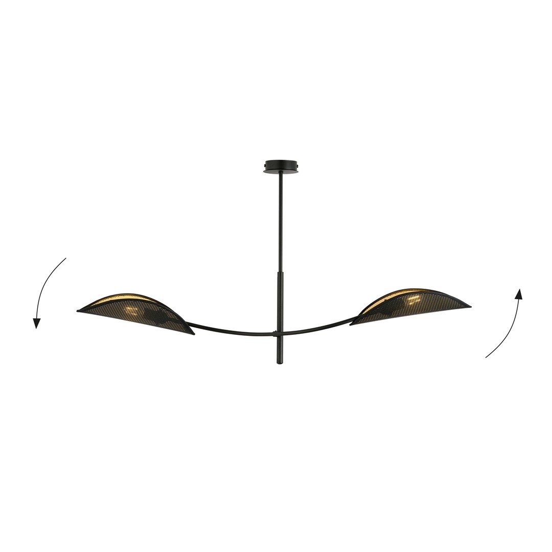Emibig Stropna svjetiljka LOTUS 230V 10W MAX LED E14 Čelik/ Tkanina Crna