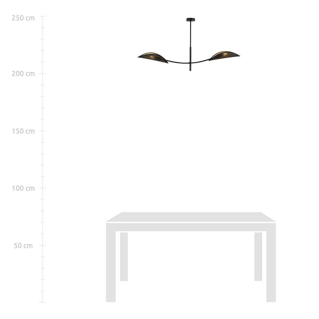 Emibig Stropna svjetiljka LOTUS 230V 10W MAX LED E14 Čelik/ Tkanina Crna