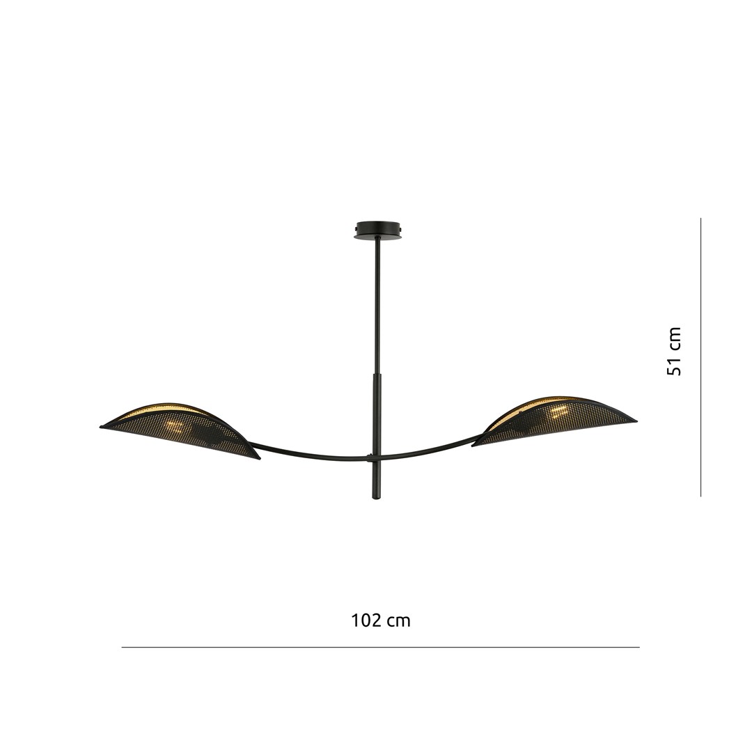 Emibig Stropna svjetiljka LOTUS 230V 10W MAX LED E14 Čelik/ Tkanina Crna