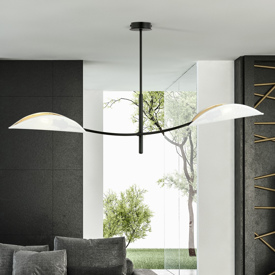 Emibig Stropna svjetiljka LOTUS 230V 10W MAX LED E14 Čelik/ Tkanina Crna