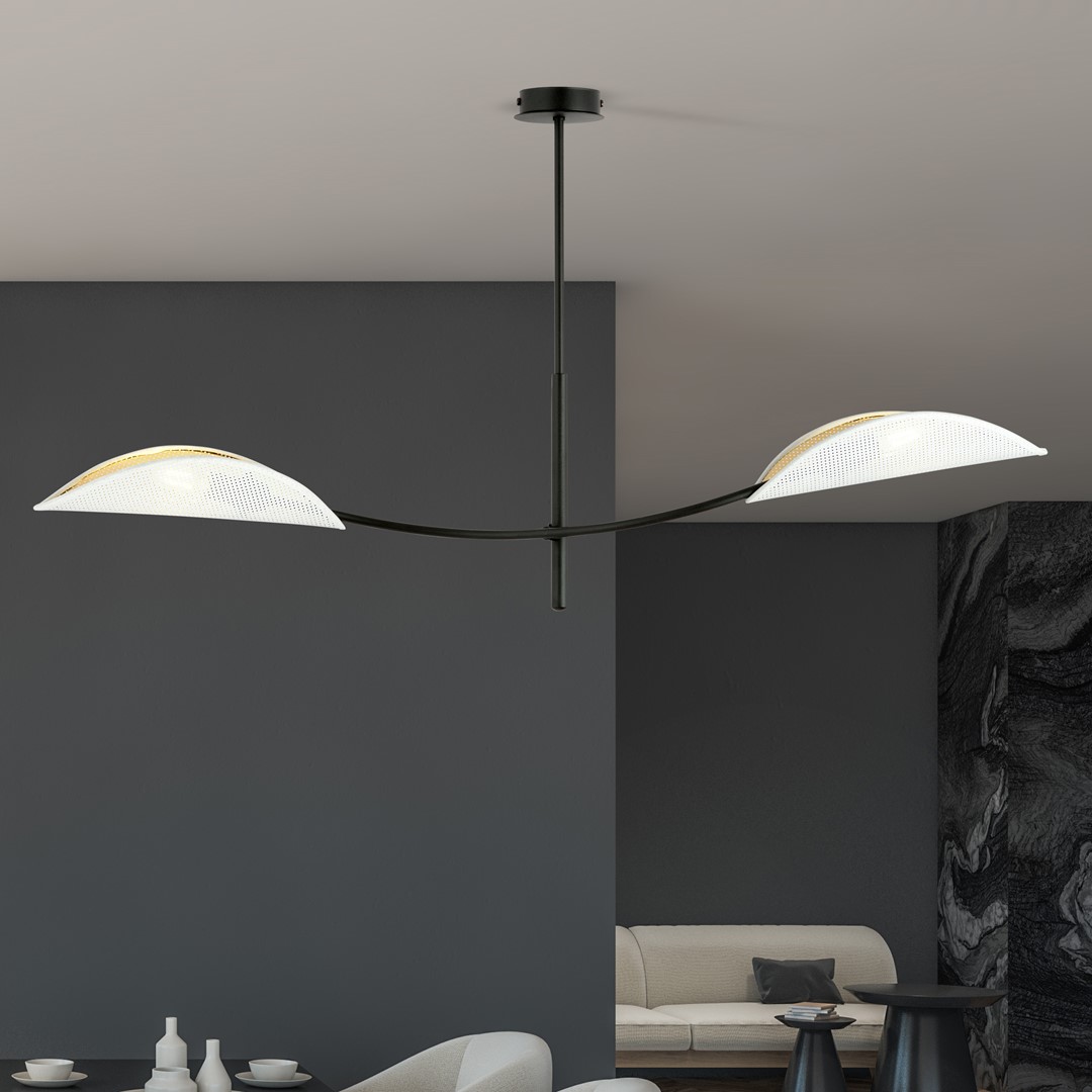 Emibig Stropna svjetiljka LOTUS 230V 10W MAX LED E14 Čelik/ Tkanina Crna