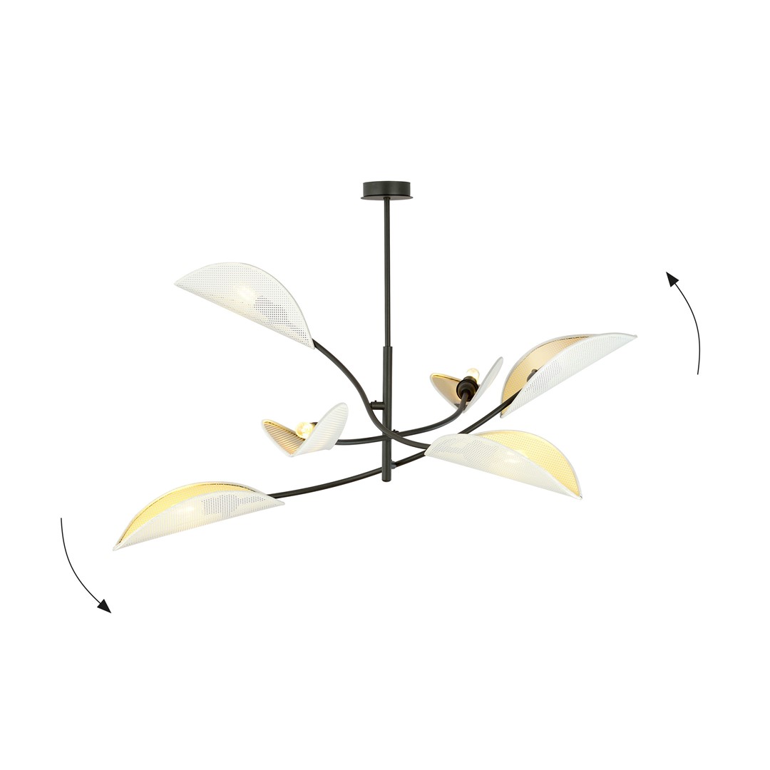 Emibig Stropna svjetiljka LOTUS 230V 10W MAX LED E14 Čelik/ Tkanina Crna