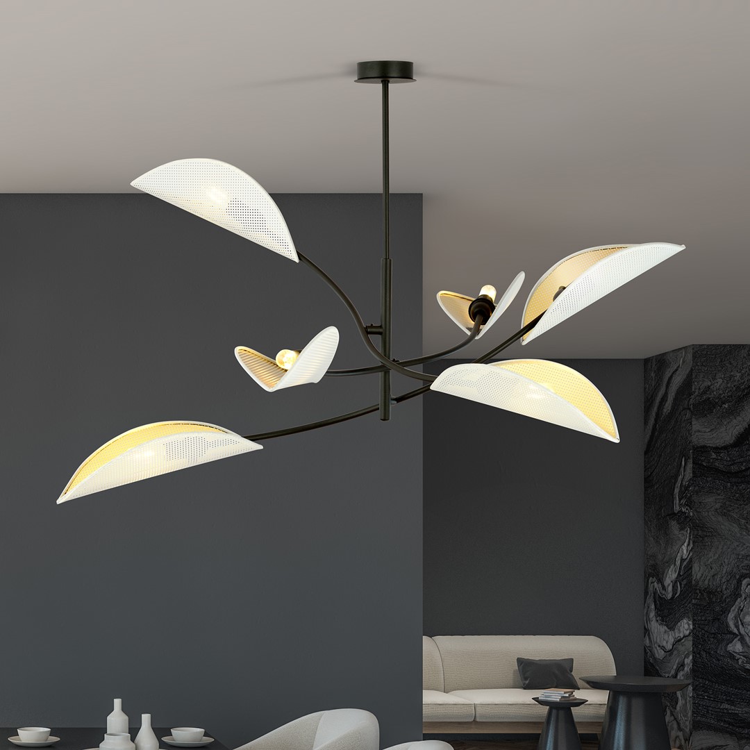 Emibig Stropna svjetiljka LOTUS 230V 10W MAX LED E14 Čelik/ Tkanina Crna