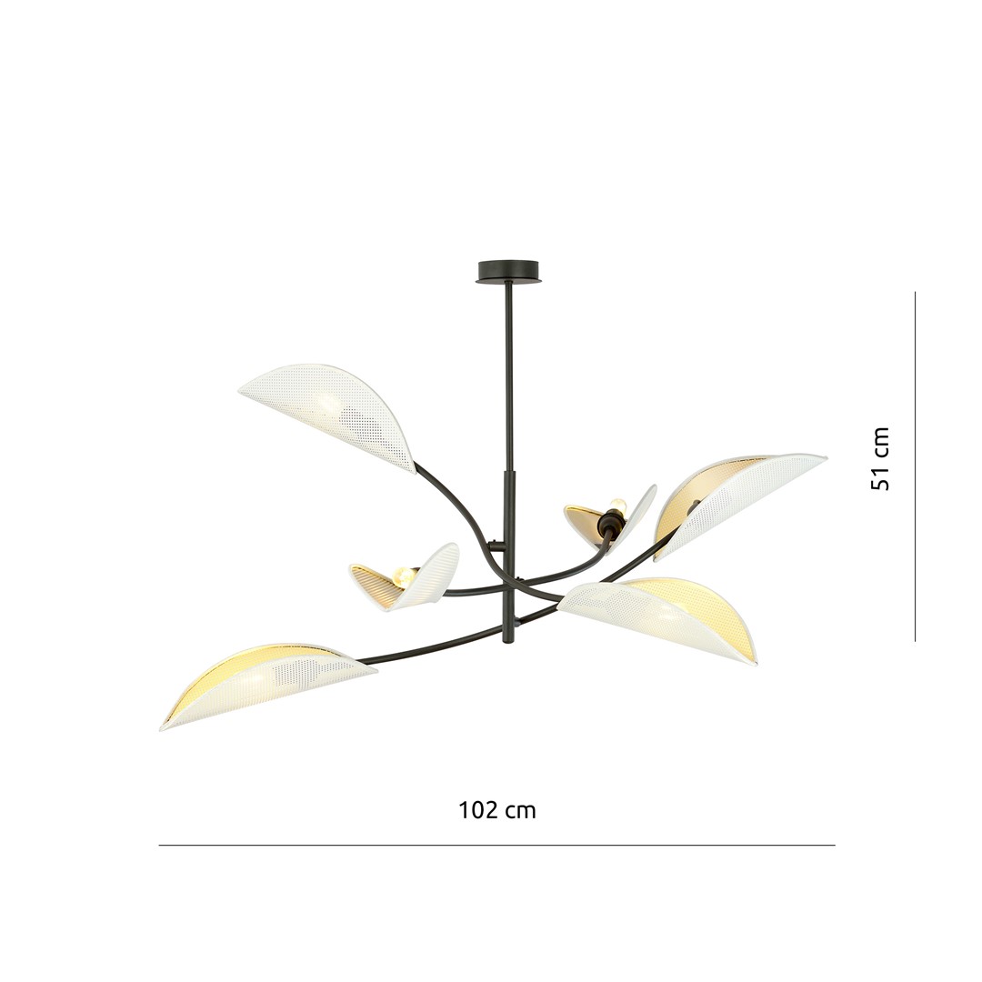 Emibig Stropna svjetiljka LOTUS 230V 10W MAX LED E14 Čelik/ Tkanina Crna