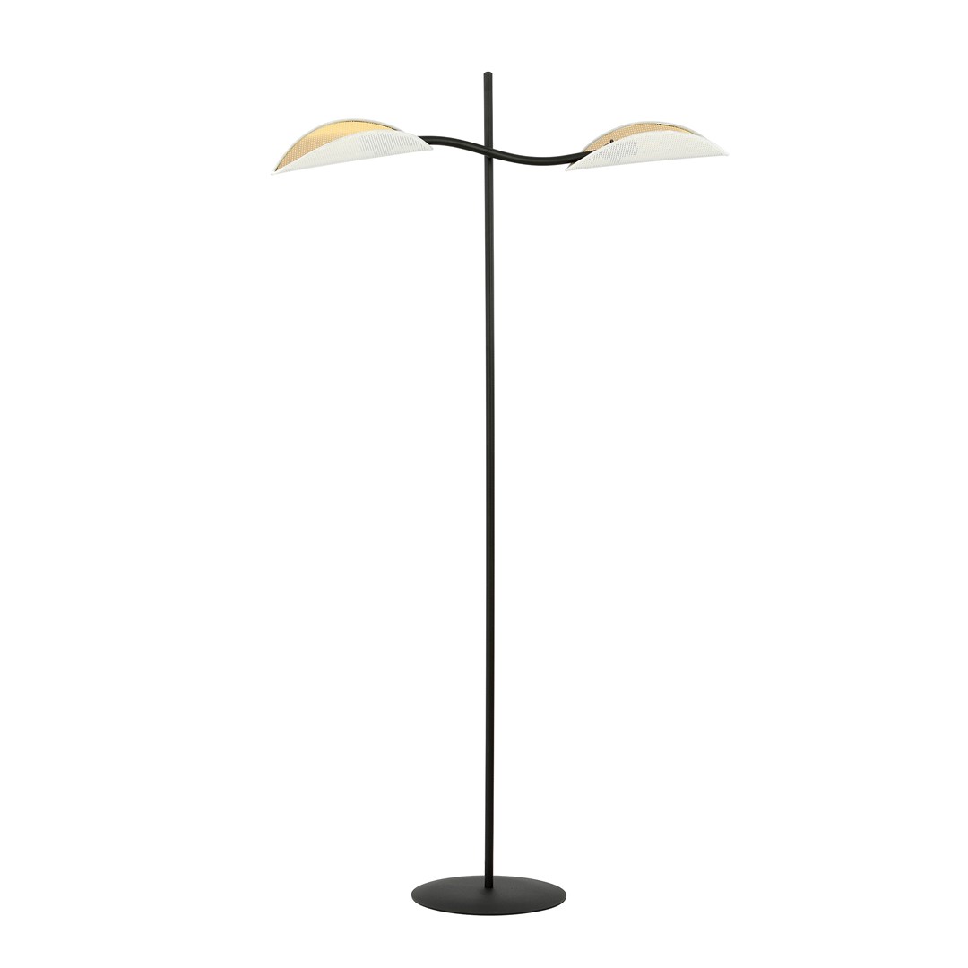 Emibig Podna lampa LOTUS 230V 10W MAX LED E14 Čelik/ Tkanina Crna