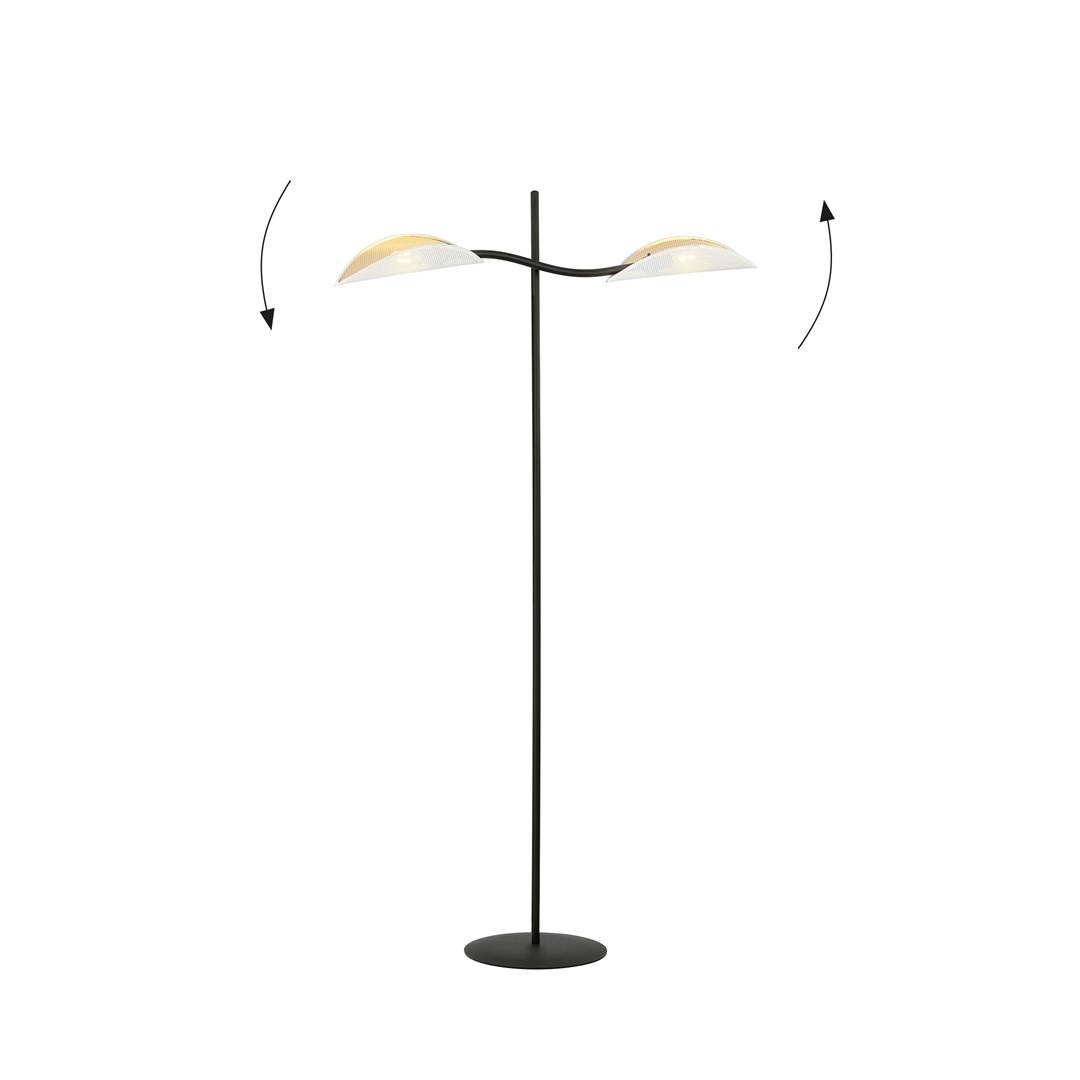 Emibig Podna lampa LOTUS 230V 10W MAX LED E14 Čelik/ Tkanina Crna
