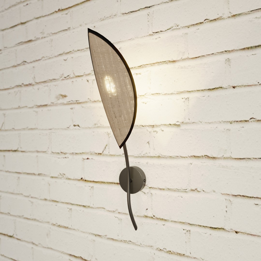 Emibig Zidna lampa LOTUS 230V 10W MAX LED E14 Čelik/ Tkanina Crna